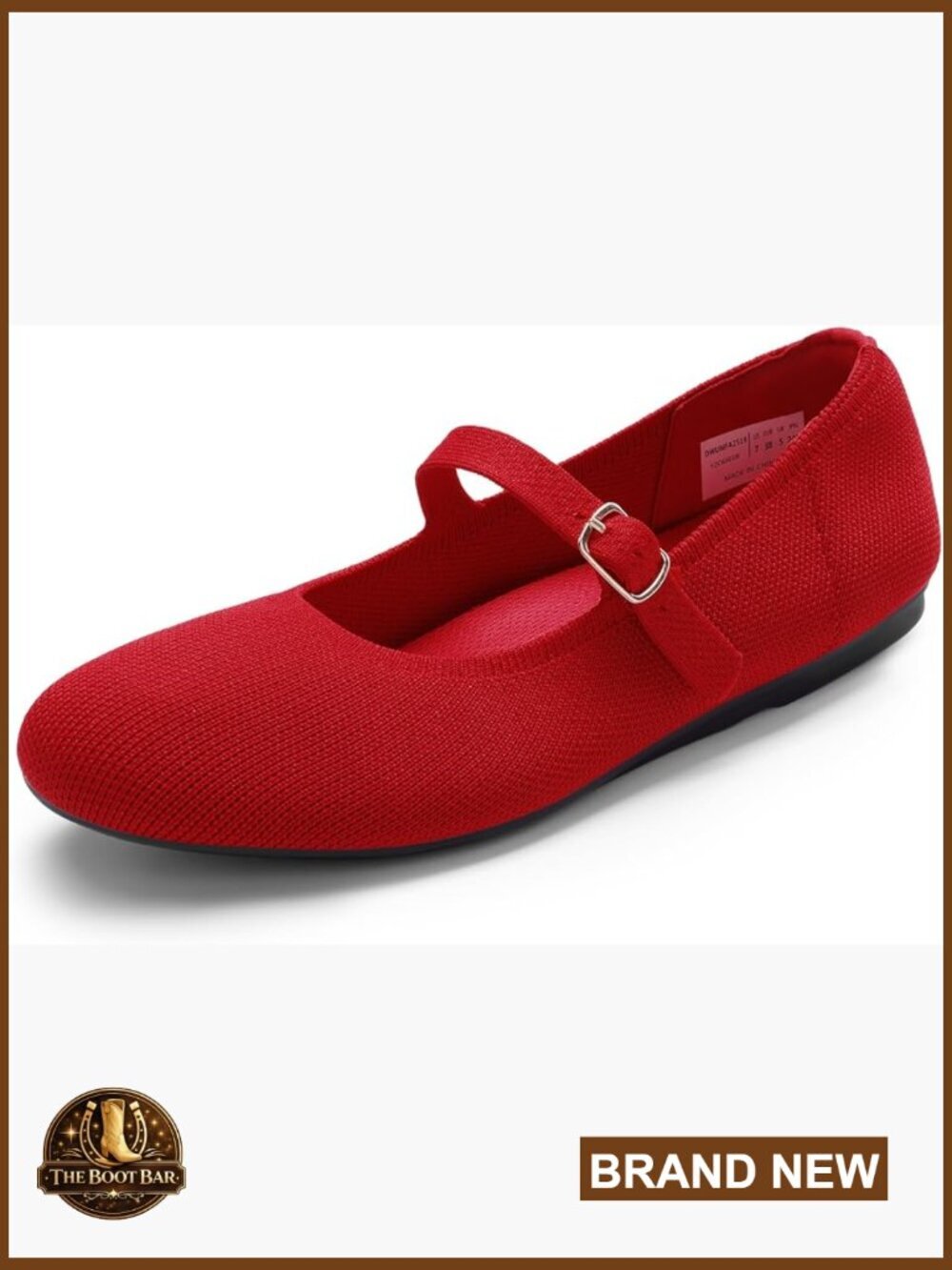 Mary Jane Ballet Flat Shoes Dressy Foldable Knit Flats with Arch Support - Picture 1 of 7